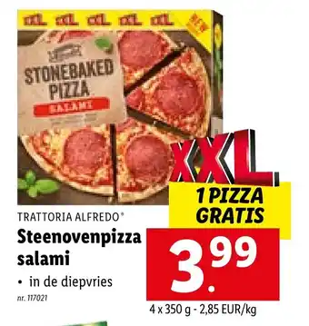 Lidl Steenovenpizza salami 4 x 350g aanbieding