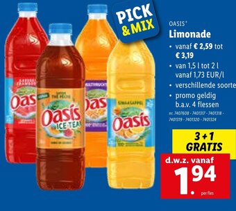 Lidl Oasis limonade aanbieding