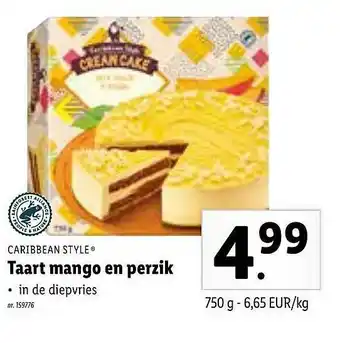 Lidl Caribbean style taart mango en perzik aanbieding