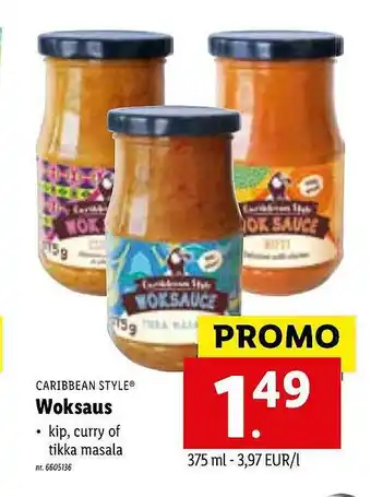 Lidl Caribbean style woksaus aanbieding