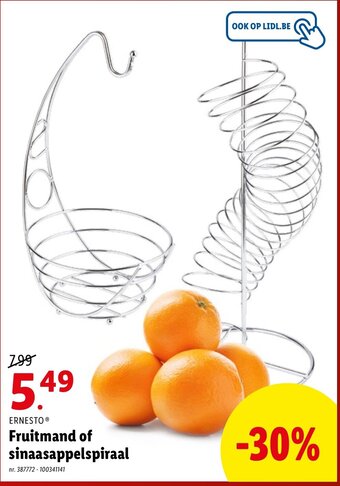 Fruitmand of sinaasappelspiraal