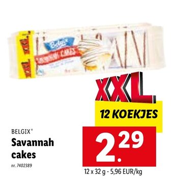 Lidl Belgix savannah cakes 12 x 32g aanbieding