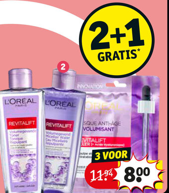 Kruidvat L'Oreal Revitalift Filler gezichtsreiniging en masker aanbieding