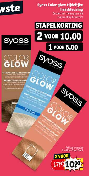 Kruidvat Syoss Color glow tijdelijke haarkleuring aanbieding