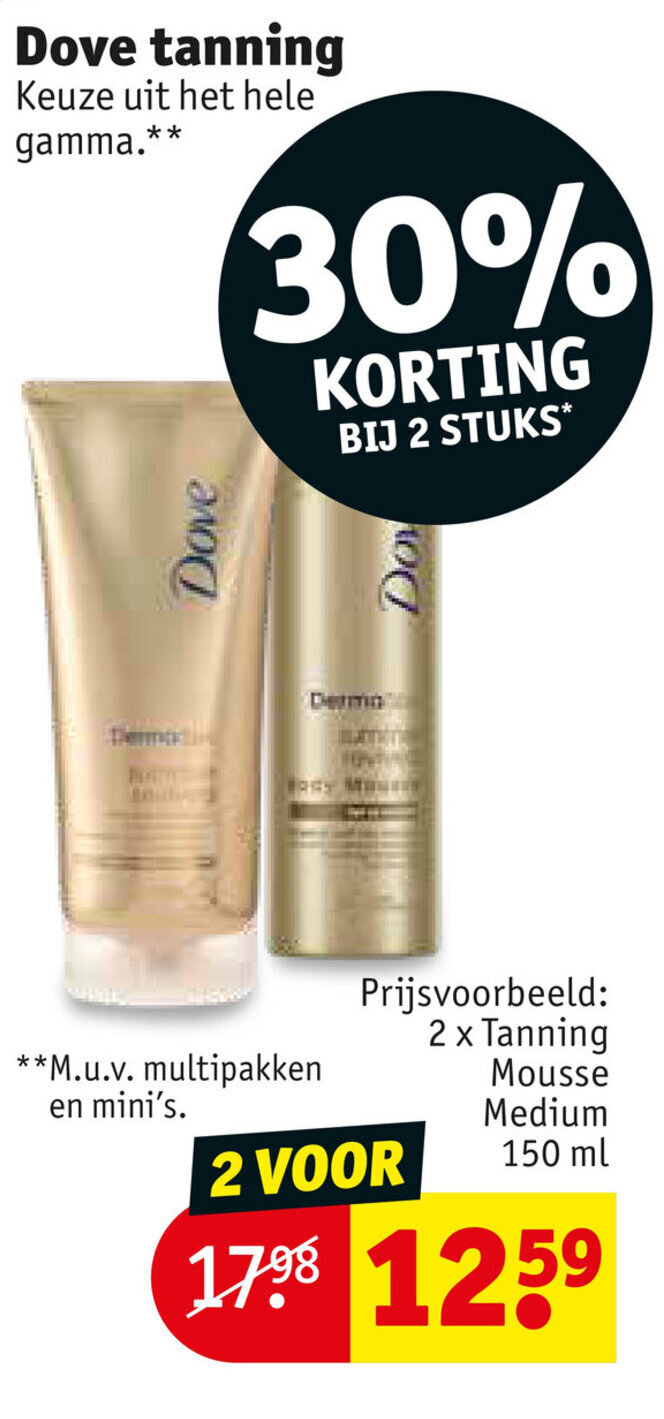 Dove tanning 150 ml promotie bij Kruidvat