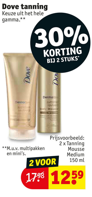 Kruidvat Dove tanning 150 ml aanbieding