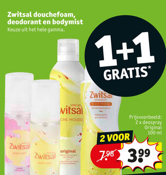 Kruidvat Zwitsal douchefoam, deodorant en bodymist 100 ml aanbieding