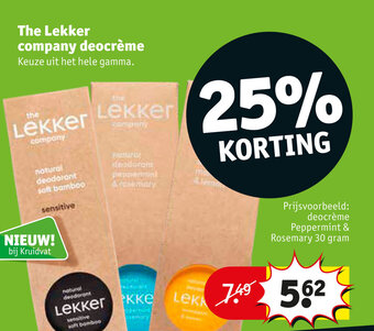 Kruidvat The Lekker company deocreme 30 gram aanbieding
