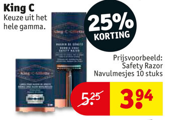 Kruidvat King C Safety Razor Navulmesjes 10 stuks aanbieding