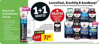 Kruidvat Lucovitaal Magnesium Bruis 400 mg + gratis potje vitamine C 1000 mg 7 stuks aanbieding