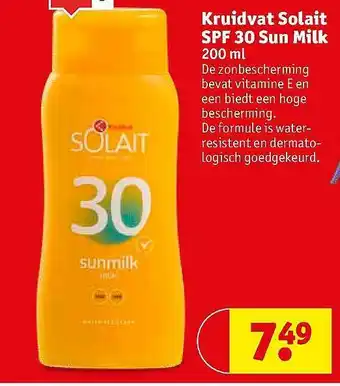 Kruidvat Kruidvat solait spf 30 sun milk 200 ml aanbieding