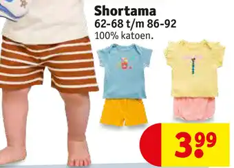 Kruidvat Bambino Shortama 62-68 t/m 86-92 aanbieding