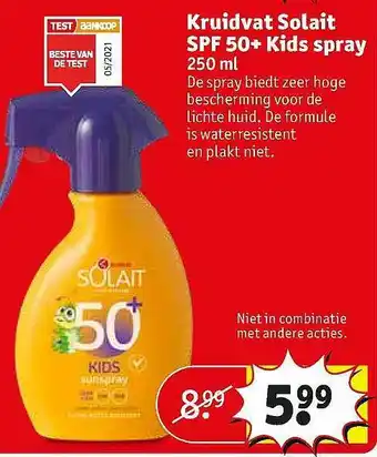 Kruidvat Kruidvat solait spf 50+ kids spray 250 ml aanbieding