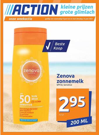 Action Zenova zonnemelk aanbieding
