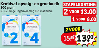 Kruidvat Opvolg- en groeimelk 800 gram aanbieding