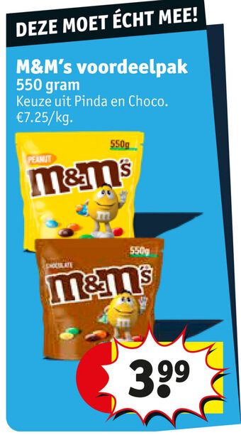 Kruidvat M&M's voordeelpak 550 gram aanbieding
