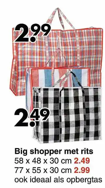Big shopper met rits
