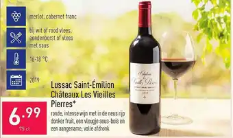 ALDI Lussac saint-émilion châteaux les vieilles pierres 75 cl aanbieding