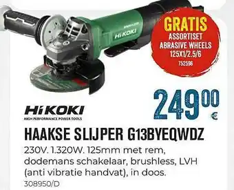 Meno Pro Hikoki haakse slijper g13byeqwdz aanbieding