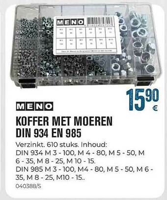 Meno koffer met moeren din 934 en 985