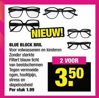 Blue block bril