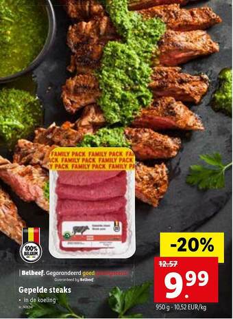 Lidl Gepelde steaks aanbieding