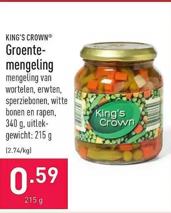 ALDI King's crown groentemengeling 215 gram aanbieding