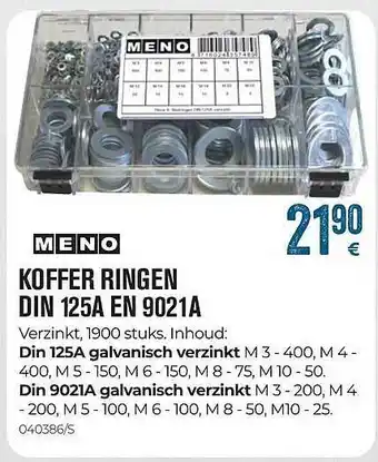 Meno koffer ringen din 125a en 9021a