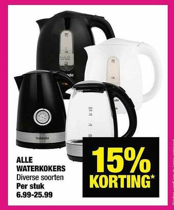 Big Bazar Alle waterkokers aanbieding