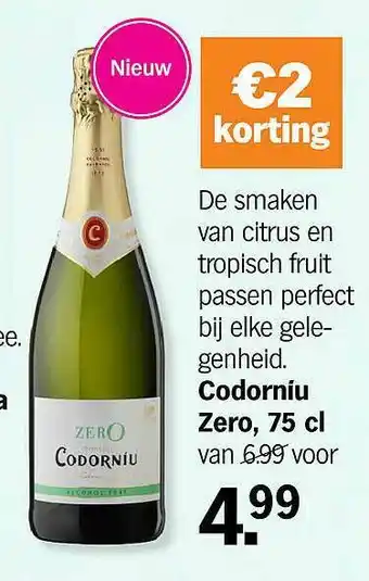 Albert Heijn Codorniu zero 75 cl aanbieding