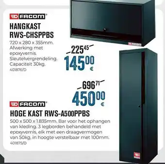 Facom hangkast rws-chsppbs of hoge kast rws-a500ppbs