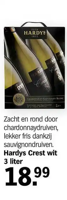 Albert Heijn Hardys crest wit 3 iter aanbieding