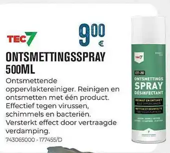 Tec7 ontsmettingsspray 500ml