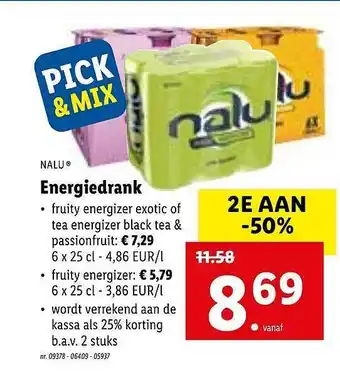 Lidl Nalu energiedrank aanbieding
