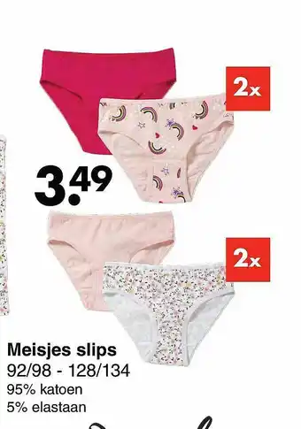 Wibra Meisjes slips aanbieding