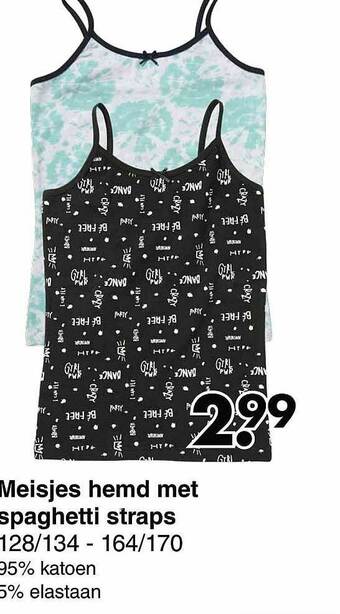 Wibra Meisjes hemd met spaghetti straps aanbieding