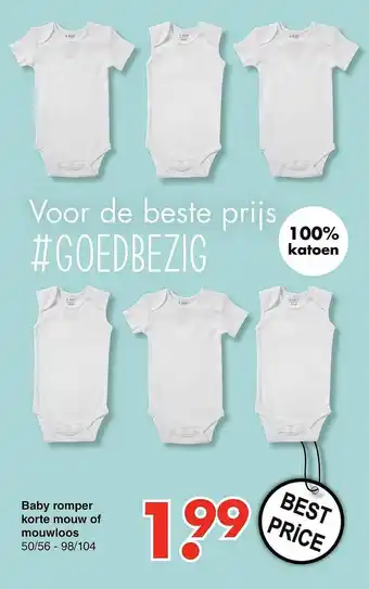 Wibra Baby romper korte mouw of mouwloss aanbieding