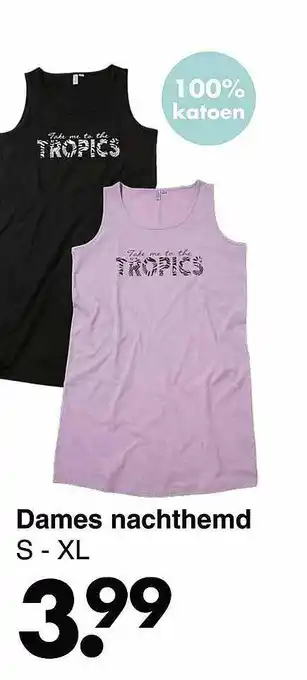 Wibra Dames nachthemd s - xl aanbieding