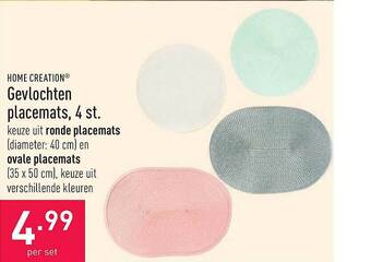 ALDI Home creation gevlochten placemats, 4 st. aanbieding