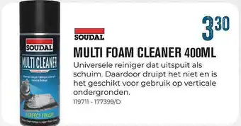 Meno Pro Soudal multi foam cleaner 400ml aanbieding