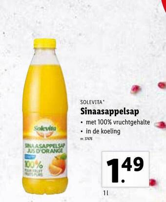 Lidl Solevita sinaasappelsap aanbieding