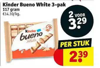 Kruidvat Kinder bueno white 3-pak 117 gram aanbieding