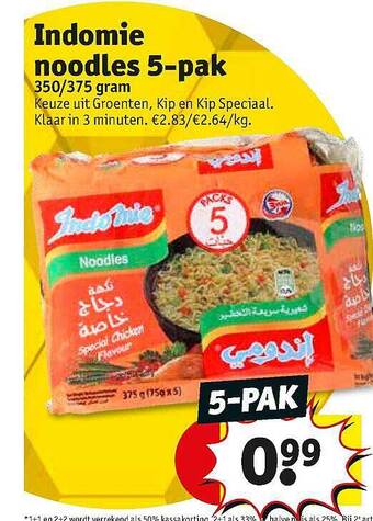 Kruidvat Indomie noodles 5-pak aanbieding