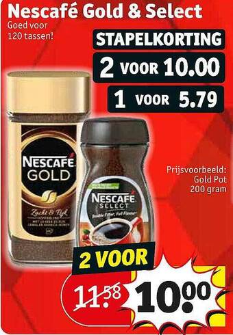 Kruidvat Nescafe gold & select aanbieding
