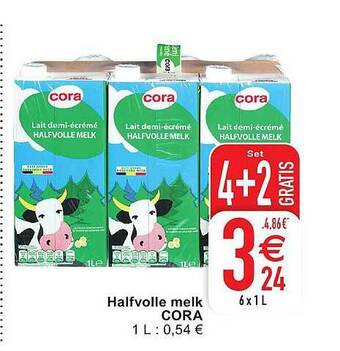 Cora Halfvolle melk cora aanbieding