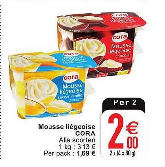 Cora Mousse liegeoise cora aanbieding