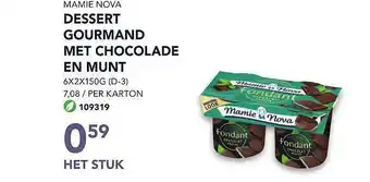 Mamie nova dessert gourmand met chocolade en munt