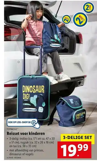 Lidl Topmove reisset voor kinderen aanbieding