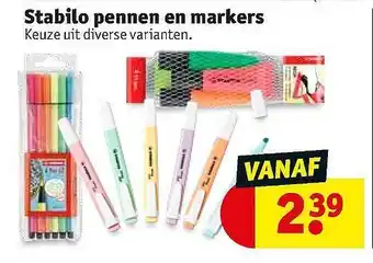 Kruidvat Stabilo pennen en markers aanbieding