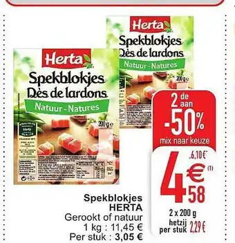 Cora Spekblokjes herta 200 g aanbieding